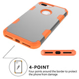 For iPhone 7 plus PC+ Silicone 2 in 1 Hit Color Tri-proof Shockproof Dustproof Anti-fall Protective Cover Back Case Gray + orange