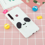 For Samsung A9 2018 Cartoon Lovely Coloured Painted Soft TPU Back Cover Non-slip Shockproof Full Protective Case with Lanyard white