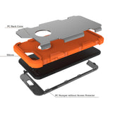 For iPhone 7 plus PC+ Silicone 2 in 1 Hit Color Tri-proof Shockproof Dustproof Anti-fall Protective Cover Back Case Gray + orange