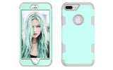 For iPhone 7 plus PC+ Silicone 2 in 1 Hit Color Tri-proof Shockproof Dustproof Anti-fall Protective Cover Back Case Gray + orange
