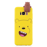 For Samsung S8 3D Cartoon Lovely Coloured Painted Soft TPU Back Cover Non-slip Shockproof Full Protective Case yellow