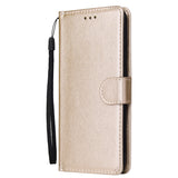 For HUAWEI Enjoy 9/ Y7 2019 /Y7 PRO 2019/Y7 PRIME 2019 Flip-type Leather Protective Phone Case with 3 Card Position Buckle Design Phone Cover  Gold