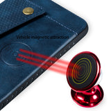 For Huawei P30 lite/nova 4E Double Buckle Non-slip Shockproof Cell Phone Case with Card Slot Bracket blue