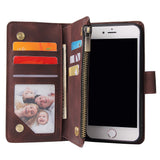 For iPhone 6 / 6S iPhone 6 plus / 6S plus iPhone 7 / 8 iPhone 7 plus / 8 plus Smart Phone Cover Coin Pocket with Cards Bracket Zipper Phone PU Leather Case Phone Cover  iPhone 7 / 8