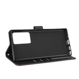 For Samsung Note 20/Note 20 Ultra PU Leather Three-card Photo Frame Front Buckle Mobile Phone shell black