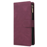 For Samsung NOTE 10 Lite Case Smartphone Shell Wallet Design Zipper Closure Overall Protection Cellphone Cover  5 wine red