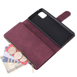 For Samsung NOTE 10 Lite Case Smartphone Shell Wallet Design Zipper Closure Overall Protection Cellphone Cover  5 wine red