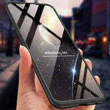 for Oppo A7 Ultra Slim PC Back Cover Non-slip Shockproof 360 Degree Full Protective Case Blue black blue_Oppo A7