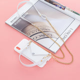 For HUAWEI Y5 2018/2019/Y6 2019/Y7 2019/PSMART Z/Y9 2019 Mobile Phone Cover with Pu Card Holder + Hand Rope + Straddle Rope white