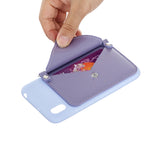 For HUAWEI Y5 2018/2019/Y6 2019/Y7 2019/PSMART Z/Y9 2019 Mobile Phone Cover with Pu Card Holder + Hand Rope + Straddle Rope purple