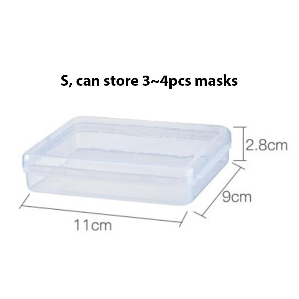 Plastic Portable Transparent Anti-dust Mask Storage Box Dustproof Pollution-Free Face Masks Container Disposable Mask Case 11.5 * 9.2 * 2.8