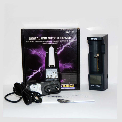 OPUS BT-C100 Digital LCD Intelligent Battery Charger for LiFePO4 Ni-MH NiCd  EU plug