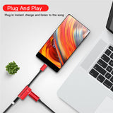 USB C Cable 2 in 1 Type-C 3.5mm Jack Audio Converter Headphone Adapter Cable for Huawei mate 10 P20 pro Xiaomi Mi 6 8 Silver