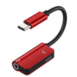 USB C Cable 2 in 1 Type-C 3.5mm Jack Audio Converter Headphone Adapter Cable for Huawei mate 10 P20 pro Xiaomi Mi 6 8 black
