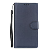 For Samsung J6 plus Flip-type Leather Protective Phone Case with 3 Card Position Buckle Design Phone Cover  blue