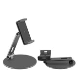 Mobile Phone Tablet Stand Desktop Aluminum Alloy Holder Adjustable Collapsible Phone Holder for 4-14 Inches Silver