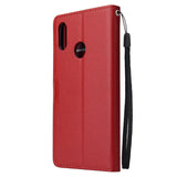 For OPPO Realme 3 Wallet-type PU Leather Protective Phone Case with Buckle & 3 Card Position red