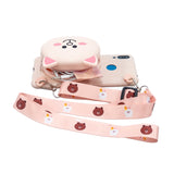 For HUAWEI Y6/Y7 Prime 2019 Cellphone Case Mobile Phone Shell Shockproof TPU Cover with Cartoon Cat Pig Panda Coin Purse Lovely Shoulder Starp  Pink