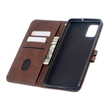 For Samsung A51/A71/M30S Case Soft Leather Cover with Denim Texture Precise Cutouts Wallet Design Buckle Closure Smartphone Shell  brown
