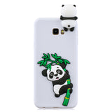 For Samsung J4 2018/J4 Plus Phone Case 3D Cartoon Panda Bamboo Cellphone Back Shell Shockproof Smartphone Cover White