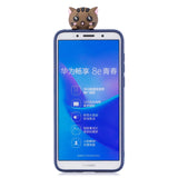 For HUAWEI Y5 2018 3D Cute Coloured Painted Animal TPU Anti-scratch Non-slip Protective Cover Back Case sapphire