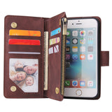 For iPhone 6 / 6S iPhone 6 plus / 6S plus iPhone 7 / 8 iPhone 7 plus / 8 plus Smart Phone Cover Coin Pocket with Cards Bracket Zipper Phone PU Leather Case Phone Cover  iPhone 6 / 6S