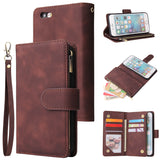 For iPhone 6 / 6S iPhone 6 plus / 6S plus iPhone 7 / 8 iPhone 7 plus / 8 plus Smart Phone Cover Coin Pocket with Cards Bracket Zipper Phone PU Leather Case Phone Cover  iPhone 6 / 6S