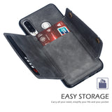 For Huawei P30 lite/nova 4E Double Buckle Non-slip Shockproof Cell Phone Case with Card Slot Bracket gray