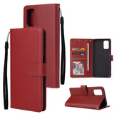 For OPPO A52/A72/A92 PU Leather Protective Phone Case with 3 Cards Slots Bracket black