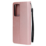 For Samsung Note 20/Note 20 Ultra PU Leather Three-card Photo Frame Front Buckle Mobile Phone shell Rose gold