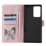 For Samsung Note 20/Note 20 Ultra PU Leather Three-card Photo Frame Front Buckle Mobile Phone shell Rose gold
