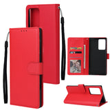 For Samsung Note 20/Note 20 Ultra PU Leather Three-card Photo Frame Front Buckle Mobile Phone shell blue