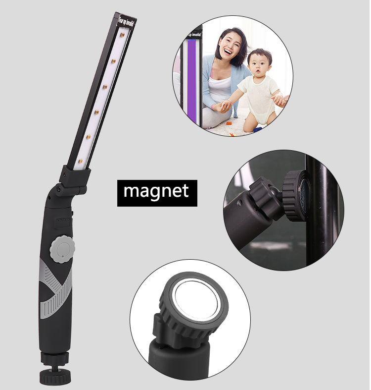 Foldable UVC Sterilizer Light Germicidal Sterilization Lamp Ultraviolet Kill Mite Light purple light_1465-UVC