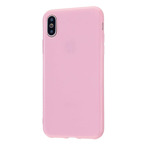 For iPhone X/XS/XS Max/XR  Cellphone Cover Slim Fit Bumper Protective Case Glossy TPU Mobile Phone Shell Rose pink
