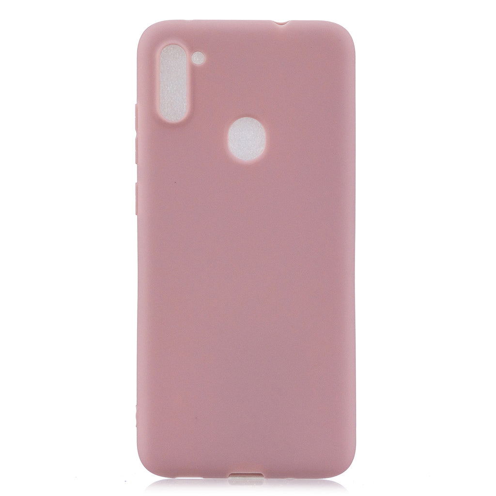 For Samsung A01/ A11/A21/A41/A51/A71/A81/A91 Mobile Phone Case Lovely Candy Color Matte TPU Anti-scratch Non-slip Protective Cover Back Case 11 lotus root pink