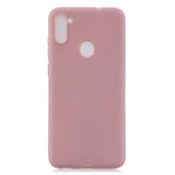 For Samsung A01/ A11/A21/A41/A51/A71/A81/A91 Mobile Phone Case Lovely Candy Color Matte TPU Anti-scratch Non-slip Protective Cover Back Case 11 lotus root pink