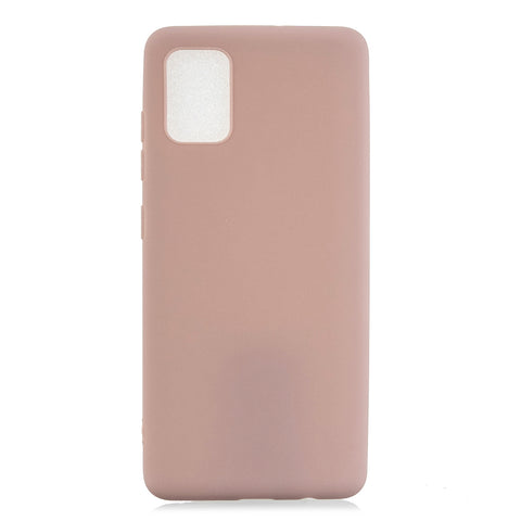 For Samsung A01/ A11/A21/A41/A51/A71/A81/A91 Mobile Phone Case Lovely Candy Color Matte TPU Anti-scratch Non-slip Protective Cover Back Case 11 lotus root pink