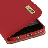 DUX DUCIS For iPhone 6/6s Luxury Genuine Leather Magnetic Flip Cover Full Protective Case with Bracket Card Slot Khaki