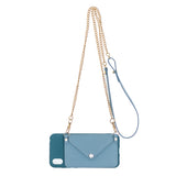 For HUAWEI Y5 2018/2019/Y6 2019/Y7 2019/PSMART Z/Y9 2019 Mobile Phone Cover with Pu Card Holder + Hand Rope + Straddle Rope blue