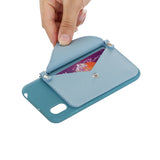 For HUAWEI Y5 2018/2019/Y6 2019/Y7 2019/PSMART Z/Y9 2019 Mobile Phone Cover with Pu Card Holder + Hand Rope + Straddle Rope blue