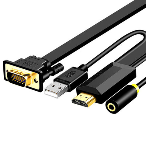 HDMI to VGA Cable HDMI To VGA Audio Synchronization Notebook Set-Top Box Connected Monitor Cable 3m