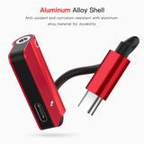 USB C Cable 2 in 1 Type-C 3.5mm Jack Audio Converter Headphone Adapter Cable for Huawei mate 10 P20 pro Xiaomi Mi 6 8 black