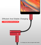 USB C Cable 2 in 1 Type-C 3.5mm Jack Audio Converter Headphone Adapter Cable for Huawei mate 10 P20 pro Xiaomi Mi 6 8 black