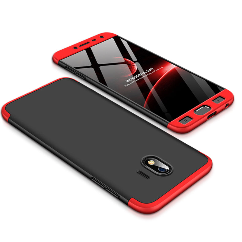 For Samsung J4 2018 Ultra Slim 360 Degree Non-slip Shockproof Full Protective Case Red black red