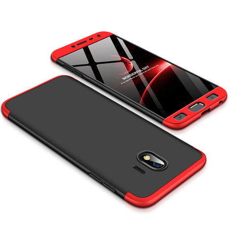 For Samsung J4 2018 Ultra Slim 360 Degree Non-slip Shockproof Full Protective Case Red black red