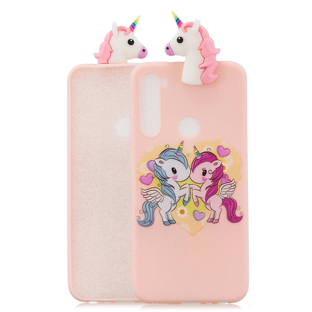 For Redmi 8/8A/5/Note 8T Mobile Phone Case Cute Cellphone Shell Soft TPU Cover with Cartoon Pig Duck Bear Kitten Lovely Pattern Pink