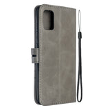 For Samsung A51/A71/M30S Case Soft Leather Cover with Denim Texture Precise Cutouts Wallet Design Buckle Closure Smartphone Shell  gray