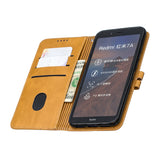 For Redmi 7A Denim Pattern Solid Color Flip Wallet PU Leather Protective Phone Case with Buckle & Bracket yellow