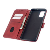 For Samsung A51/A71/M30S Case Soft Leather Cover with Denim Texture Precise Cutouts Wallet Design Buckle Closure Smartphone Shell  red