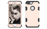 For iPhone 7 plus PC+ Silicone 2 in 1 Hit Color Tri-proof Shockproof Dustproof Anti-fall Protective Cover Back Case Gold + black
